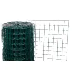 Plasă de gard zincată și plastifiată verde 1x25 m, ochi 50x50 mm