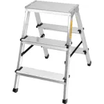 Scară pliabilă din aluminiu Strend Pro, 2x3 trepte, max. 125 kg