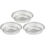 Set 3 tăvi rotunde din aluminiu pentru grătar MagicHome, 22,4 x 4,6 cm