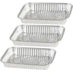 Set 3 tavi din aluminiu pentru grill MagicHome 31,5x21,3x4,4 cm