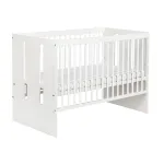 Pătuț pentru copii din lemn Klups Paula alb, 120x60 cm, 3 niveluri