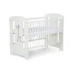 Pătuț copii din lemn KLUPS Safari Giraffe alb, 120x60 cm