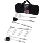 Set ustensile pentru grătar Strend Pro Grill, 12 piese, inox, cu husă