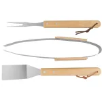 Set ustensile pentru grătar Strend Pro Grill, 3 piese, mâner din lemn