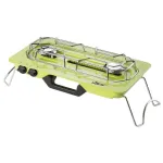 Aragaz de camping Meva Move cu 2 arzătoare, piezo și mâner