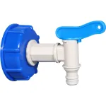 Robinet de grădină Strend Pro 3/4, 125 mm, cu adaptor pentru rezervor IBC, PVC