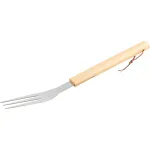 Furculiță pentru grill din inox cu mâner din lemn, 38,5 cm