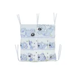 Buzunar pentru patut MyKids Catelus Albastru, 4 compartimente, 60x60 cm
