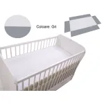 Cearceaf bebe Klups fara elastic gri 120x60 cm, bumbac 100%
