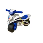 Motocicletă de împins MyKids Police Music pentru copii, alb-albastru