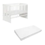 Pătuț bebe Klups Paula alb 120x60 cm cu saltea Confort 12 cm