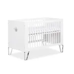 Pătuț copii din lemn KLUPS Blanka alb, 120x60 cm, 3 niveluri