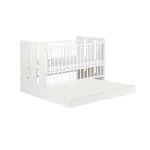 Pătuț copii din lemn cu sertar KLUPS Paula, alb, 120x60 cm