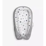 Cuib pentru bebelusi Klups Velvet Gri din bumbac si catifea, 80x50 cm