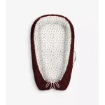 Cuib bebelusi Klups rosu din bumbac si catifea, 80 x 50 cm