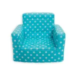 Fotoliu din burete pentru copii MyKids, Stelute Turcoaz, 9 luni-5 ani