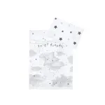 Lenjerie pat bebelusi 3 piese KLUPS My Star din bumbac, alb-gri