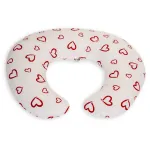 Perna de alaptare mica MyKids Inimi Rosii cu husa detasabila
