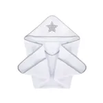 Prosop de baie cu capison pentru bebelusi Klups Star Miracle, 100x100 cm