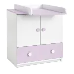 Set mobilier cameră bebe MyKids HAPPY cu pătuț, comodă și saltea cocos