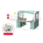 Bucătărie mare pentru copii cu sunete, lumini și 34 accesorii, Turquoise