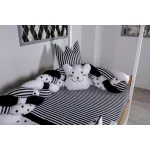 Lenjerie pat copii MyKids Montessori 6 piese, 95x195 cm, bumbac