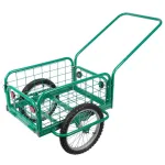 Cărucior de transport Victor verde, cu roți pneumatice, max. 100 kg