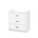 Comodă de înfășat Klups Amelia albă, 3 sertare, 89x45x84 cm