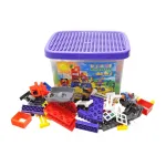 Cuburi de construcție Construction Site, 214 piese, cutie plastic