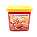 Set cuburi construcție pompieri pentru copii, 96 piese, cutie plastic