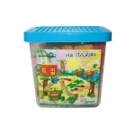 Cuburi de constructie pentru copii On the Beach, 96 piese, cutie plastic