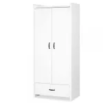 Dulap pentru copii Klups Amelia alb, 2 usi si sertar, 85 x 50 x 189 cm