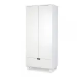 Dulap pentru copii Klups IWO alb, cu 2 usi, sertar si rafturi