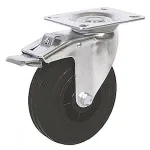 Roată pivotantă cu frână Renost 100 mm, cauciuc standard