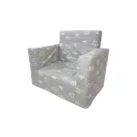 Fotoliu din burete pentru copii MyKids Coronite gri, husa bumbac