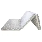 Saltea pliabila pentru copii din spuma 120x60x5 cm, coronite gri