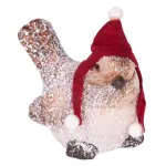 Decoratiune de Craciun pasare cu caciula, teracota, 8,8x6x9 cm