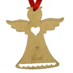 Decoratiune suspendabila Craciun inger Noel auriu, set 5 bucati