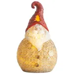 Figurină decorativă Moș Crăciun cu LED alb, polyresin, 19,5 cm