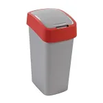 Coș de gunoi Curver Flip Bin 25L gri-roșu cu capac rabatabil