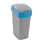Coș de gunoi Curver Flip Bin 9L, gri-argintiu/albastru