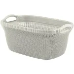 Coș de rufe Curver Knit 40L crem, cu mânere ergonomice