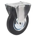 Roată fixă Renost 75 mm cu suport zincat și bandaj gri