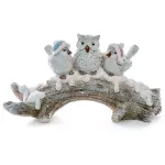 Decorațiune de Crăciun cu păsărele pe ramură, polyresin, 31 cm