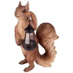 Dekorácia MagicHome Gecco, Veverička s lampášikom, polyresin, 29x19x41 cm