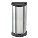 Coș de gunoi cu pedală Curver Deco Bin 40L, argintiu/negru