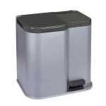 Coș dublu pentru reciclare Curver Duo Bin 21L, argintiu/negru