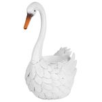 Dekorácia MagicHome Mecco, Hus, plech kvetináč, 35x18x43 cm