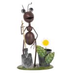 Dekorácia MagicHome Mecco, Mravec s rýľom, plech, 26x16x40 cm