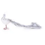 Decoratiune de Craciun paun argintiu cu pene MagicHome, 50x20x23 cm